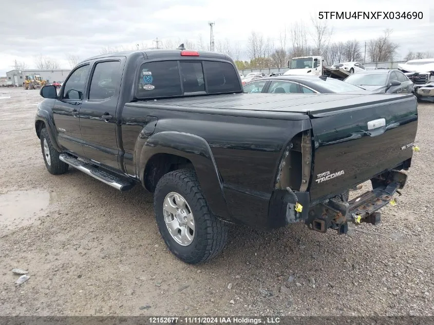 2015 Toyota Tacoma V6 VIN: 5TFMU4FNXFX034690 Lot: 12152677