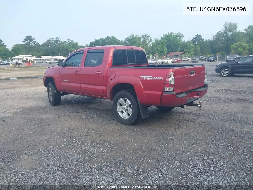 2015 Toyota Tacoma Prerunner V6 VIN: 5TFJU4GN6FX076596 Lot: 39572881