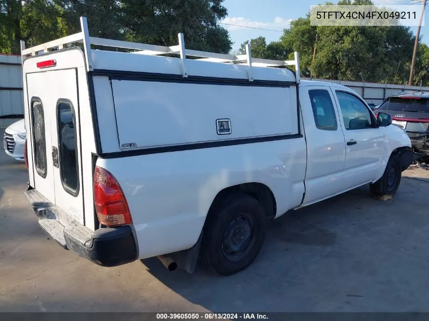 2015 Toyota Tacoma VIN: 5TFTX4CN4FX049211 Lot: 39605050