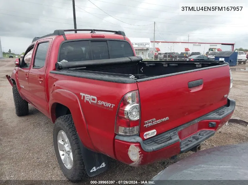 2015 Toyota Tacoma Double Cab/Trd Pro VIN: 3TMLU4EN5FM167957 Lot: 39965397