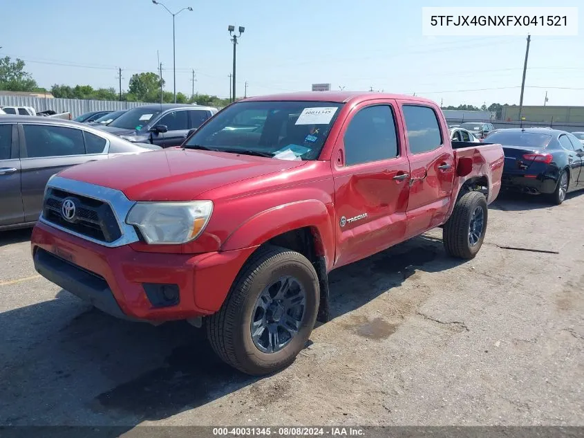 2015 Toyota Tacoma Prerunner VIN: 5TFJX4GNXFX041521 Lot: 40031345