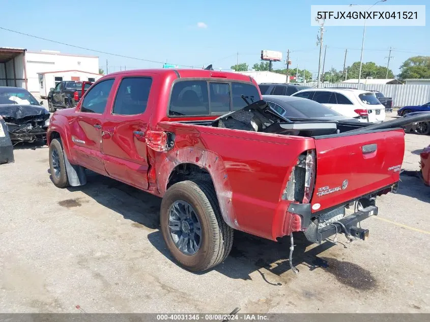 2015 Toyota Tacoma Prerunner VIN: 5TFJX4GNXFX041521 Lot: 40031345