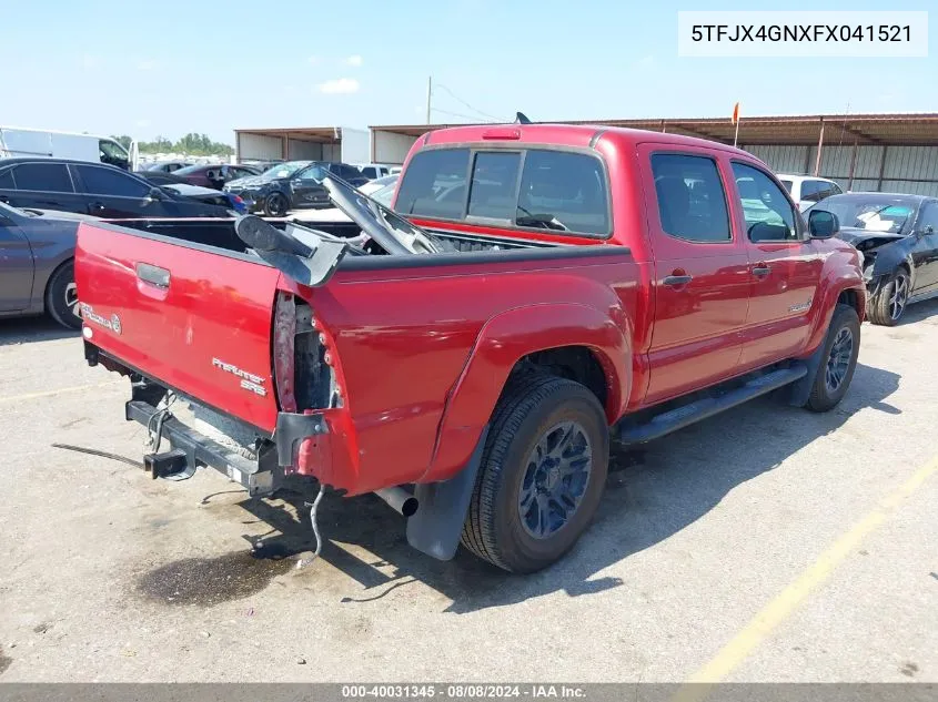 2015 Toyota Tacoma Prerunner VIN: 5TFJX4GNXFX041521 Lot: 40031345