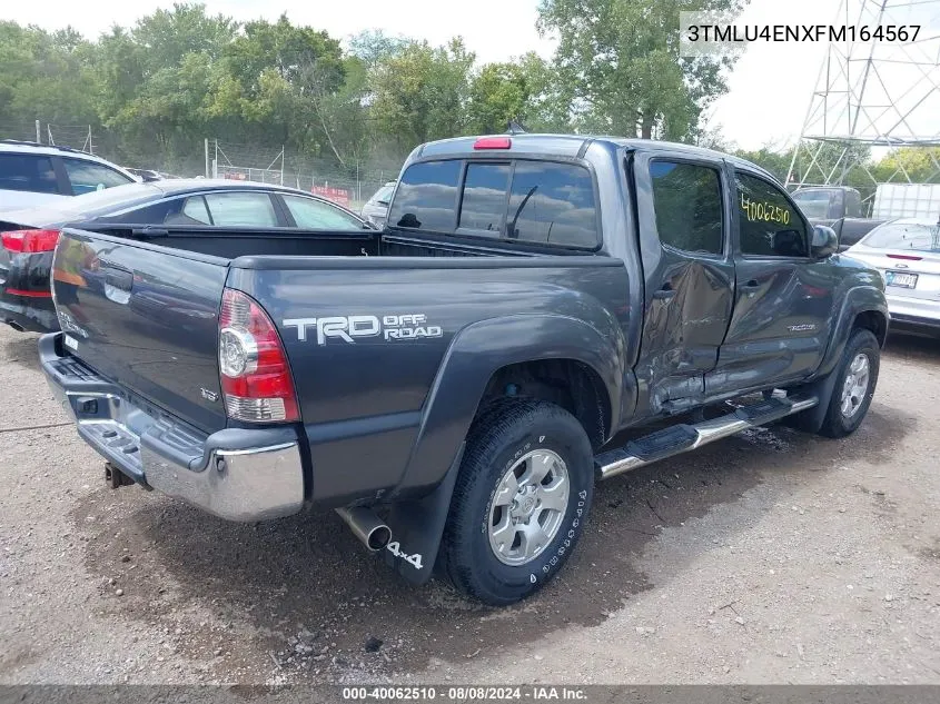 2015 Toyota Tacoma Base V6 VIN: 3TMLU4ENXFM164567 Lot: 40062510