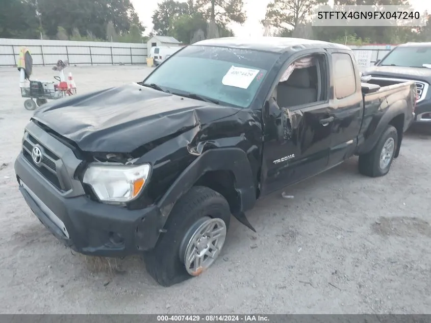 2015 Toyota Tacoma Prerunner VIN: 5TFTX4GN9FX047240 Lot: 40074429