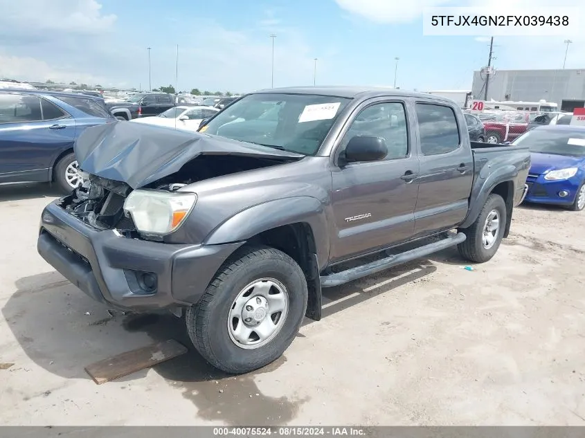 2015 Toyota Tacoma Prerunner VIN: 5TFJX4GN2FX039438 Lot: 40075524