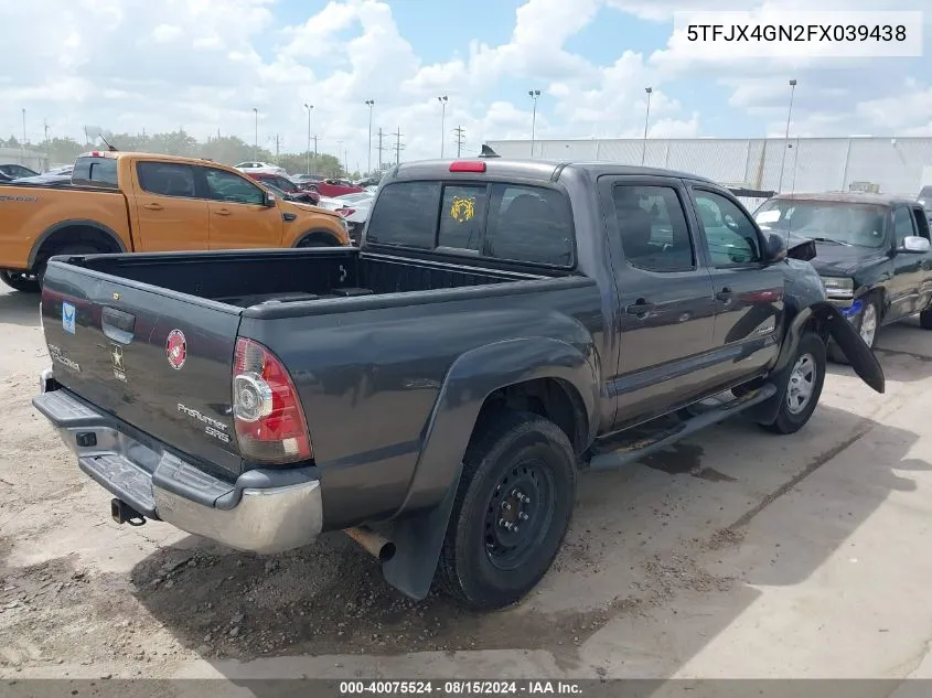 2015 Toyota Tacoma Prerunner VIN: 5TFJX4GN2FX039438 Lot: 40075524