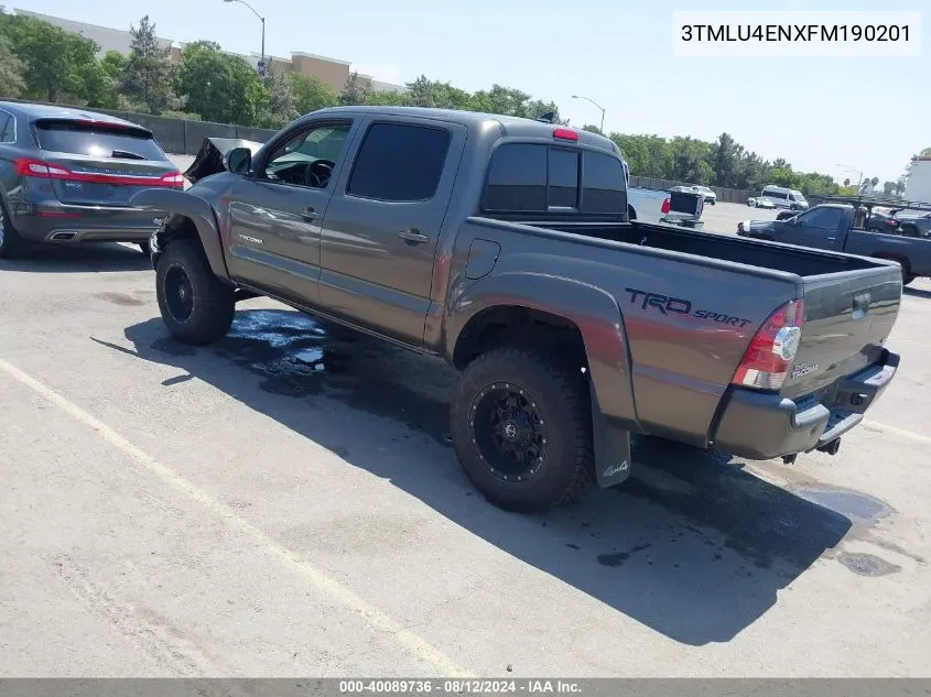 2015 Toyota Tacoma Base V6 VIN: 3TMLU4ENXFM190201 Lot: 40089736