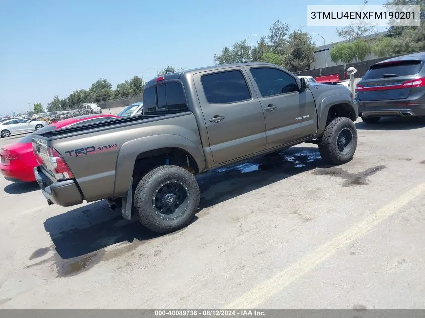 2015 Toyota Tacoma Base V6 VIN: 3TMLU4ENXFM190201 Lot: 40089736