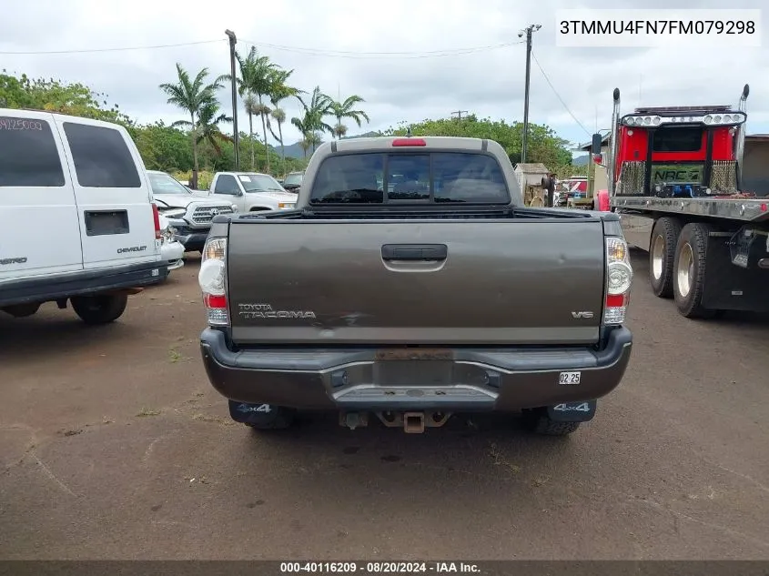 2015 Toyota Tacoma Base V6 VIN: 3TMMU4FN7FM079298 Lot: 40116209