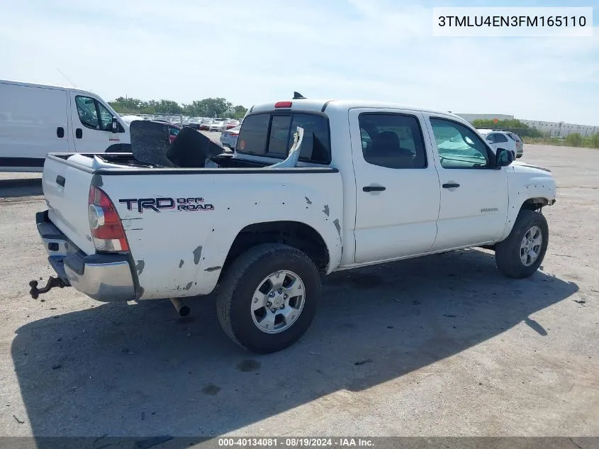 2015 Toyota Tacoma Base V6 VIN: 3TMLU4EN3FM165110 Lot: 40134081