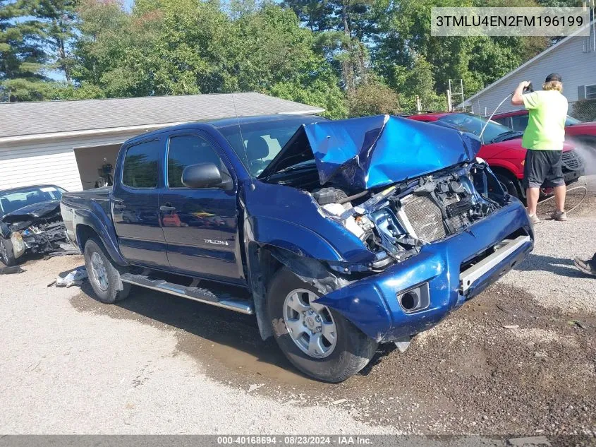 2015 Toyota Tacoma Base V6 VIN: 3TMLU4EN2FM196199 Lot: 40168694