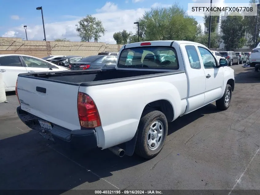 2015 Toyota Tacoma VIN: 5TFTX4CN4FX067708 Lot: 40321195