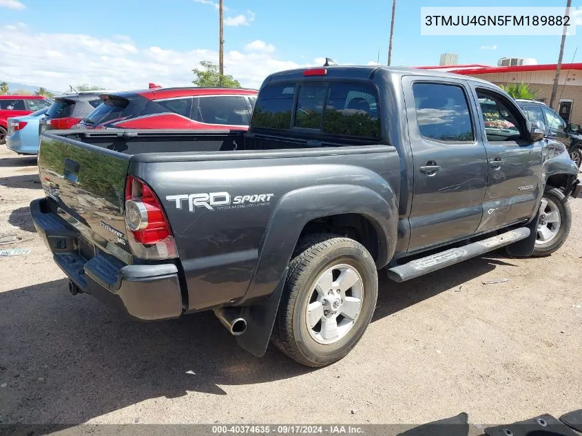 2015 Toyota Tacoma Prerunner V6 VIN: 3TMJU4GN5FM189882 Lot: 40374635