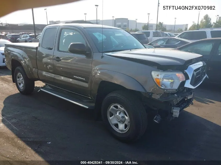 5TFTU4GN2FX070982 2015 Toyota Tacoma Prerunner V6