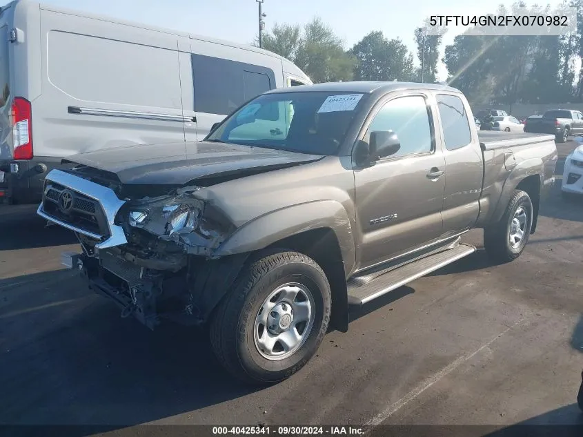 2015 Toyota Tacoma Prerunner V6 VIN: 5TFTU4GN2FX070982 Lot: 40425341