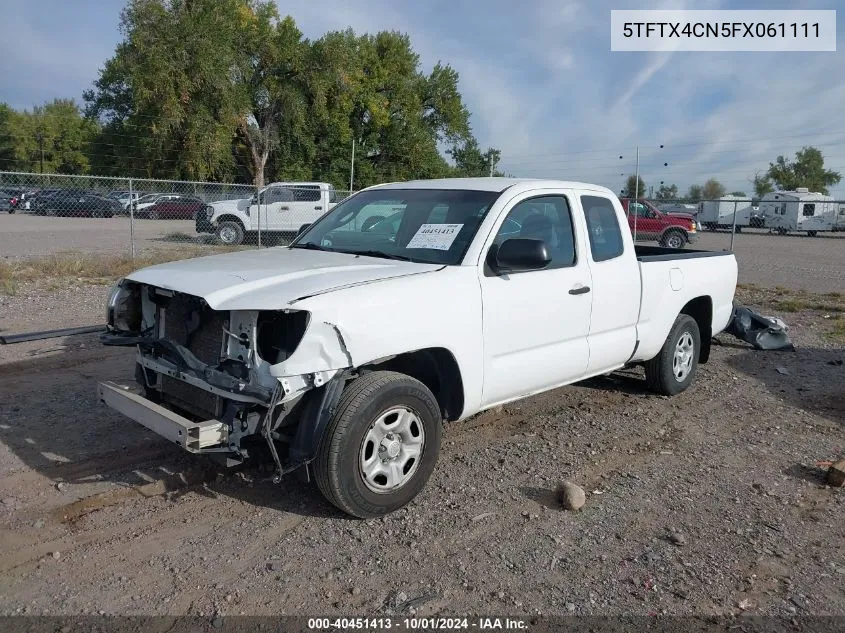 2015 Toyota Tacoma Access Cab VIN: 5TFTX4CN5FX061111 Lot: 40451413