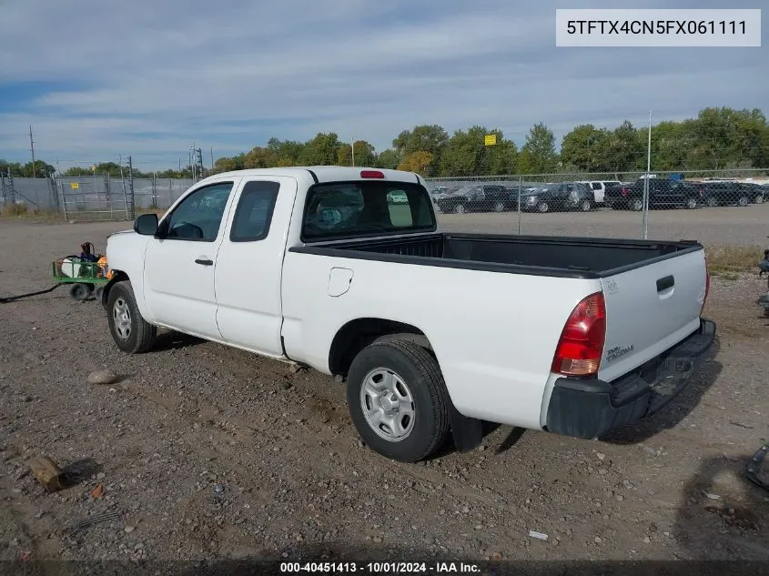 2015 Toyota Tacoma Access Cab VIN: 5TFTX4CN5FX061111 Lot: 40451413