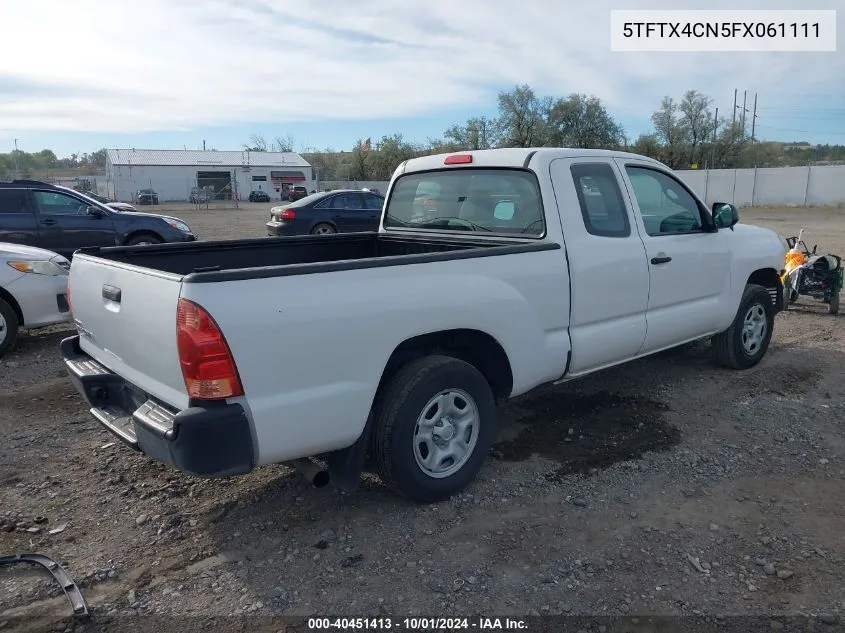 2015 Toyota Tacoma Access Cab VIN: 5TFTX4CN5FX061111 Lot: 40451413