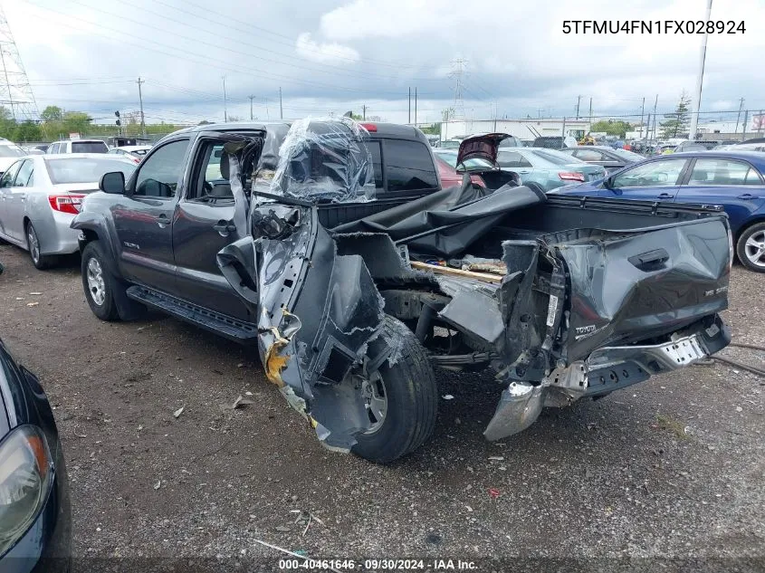 2015 Toyota Tacoma Base V6 VIN: 5TFMU4FN1FX028924 Lot: 40461646