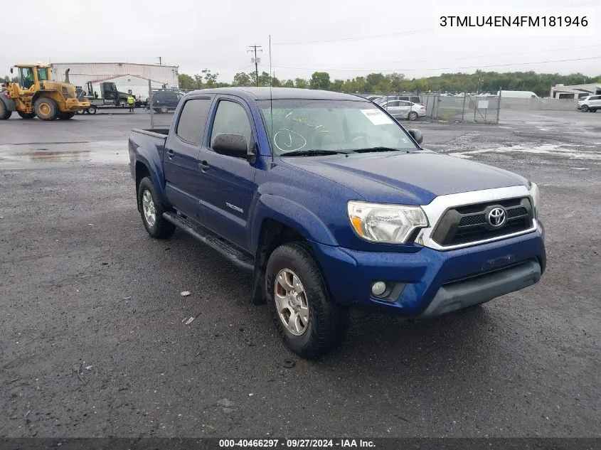 2015 Toyota Tacoma Base V6 VIN: 3TMLU4EN4FM181946 Lot: 40466297