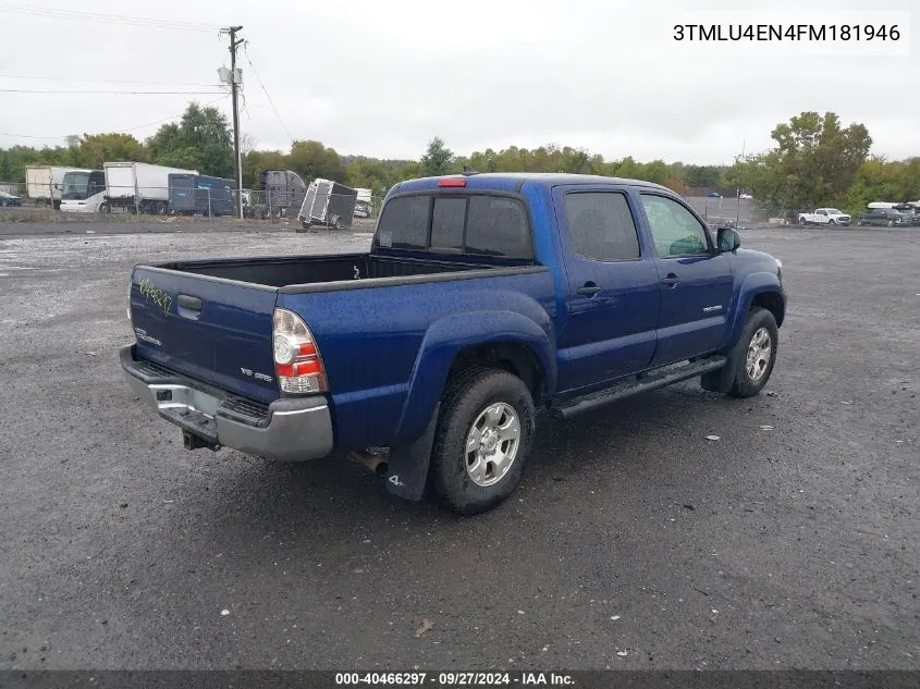 2015 Toyota Tacoma Base V6 VIN: 3TMLU4EN4FM181946 Lot: 40466297