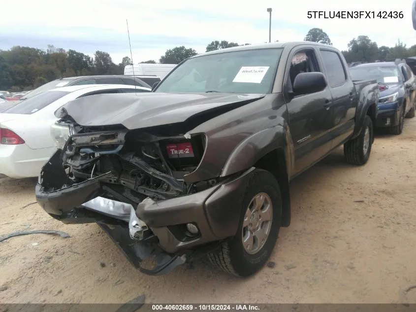 2015 Toyota Tacoma Double Cab/Trd Pro VIN: 5TFLU4EN3FX142436 Lot: 40602659