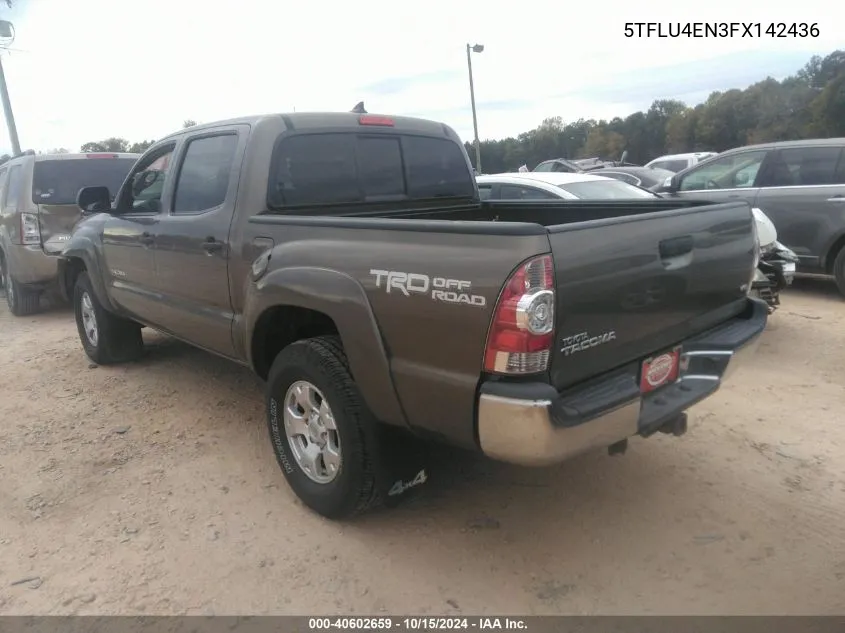 2015 Toyota Tacoma Double Cab/Trd Pro VIN: 5TFLU4EN3FX142436 Lot: 40602659