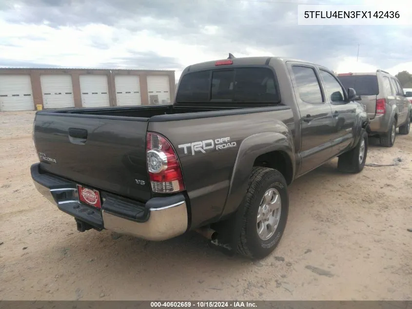 2015 Toyota Tacoma Double Cab/Trd Pro VIN: 5TFLU4EN3FX142436 Lot: 40602659