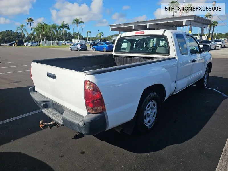 2015 Toyota Tacoma VIN: 5TFTX4CN8FX058008 Lot: 40637716