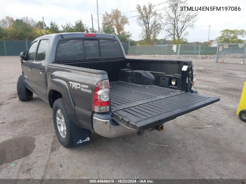 2015 Toyota Tacoma Double Cab/Trd Pro VIN: 3TMLU4EN5FM197086 Lot: 40648415