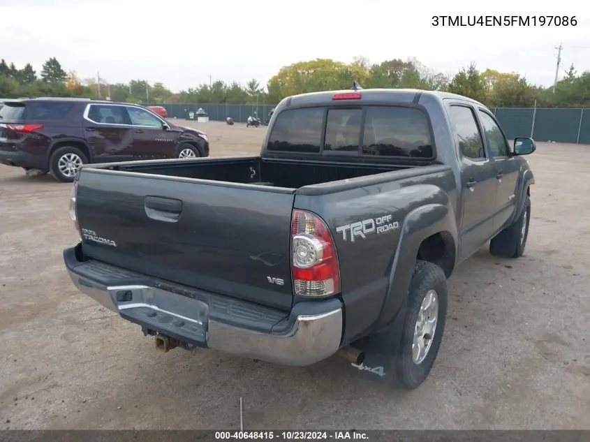 2015 Toyota Tacoma Double Cab/Trd Pro VIN: 3TMLU4EN5FM197086 Lot: 40648415