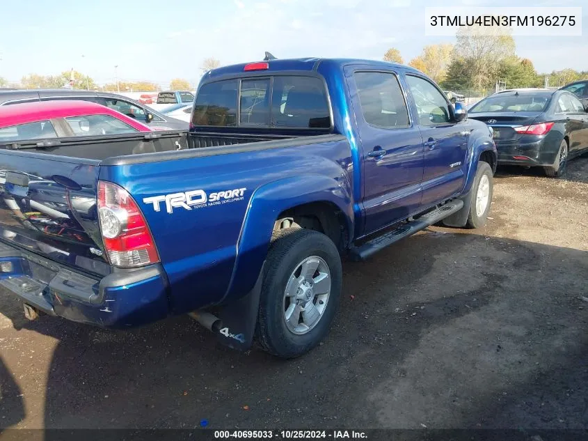 2015 Toyota Tacoma Base V6 VIN: 3TMLU4EN3FM196275 Lot: 40695033