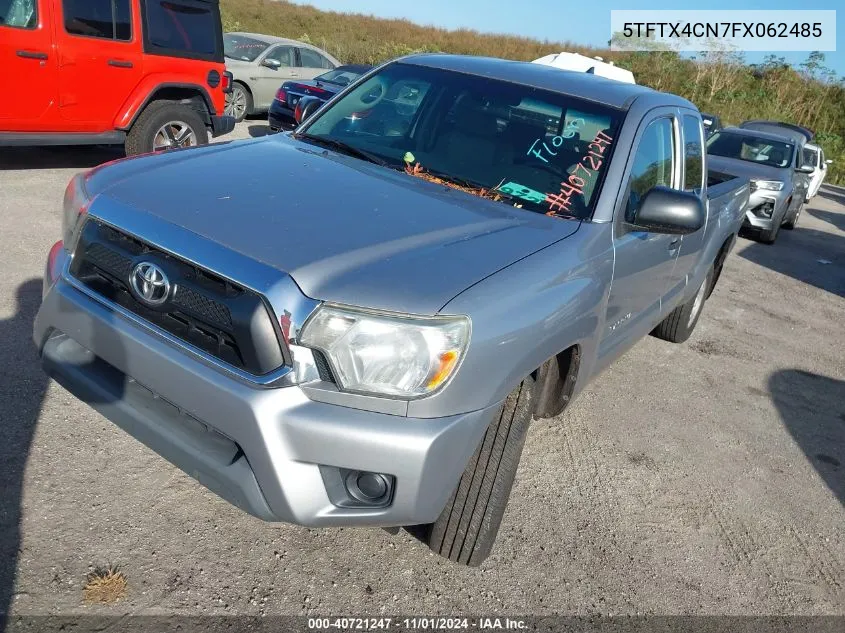 2015 Toyota Tacoma VIN: 5TFTX4CN7FX062485 Lot: 40721247