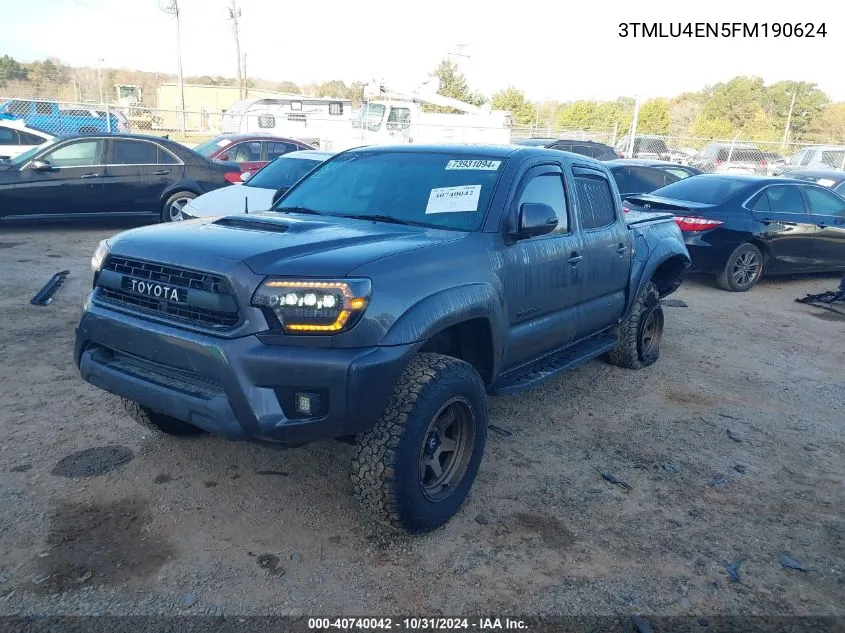 2015 Toyota Tacoma Double Cab/Trd Pro VIN: 3TMLU4EN5FM190624 Lot: 40740042