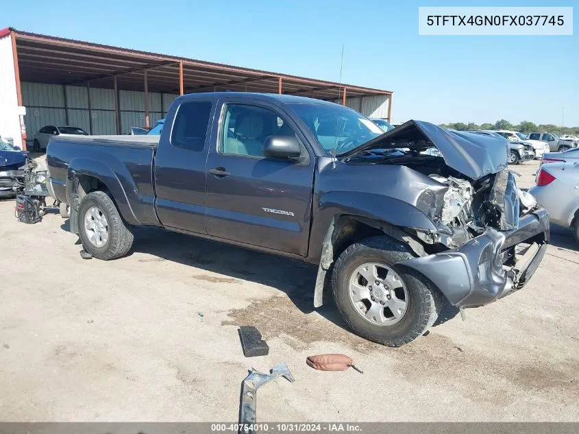 2015 Toyota Tacoma Prerunner VIN: 5TFTX4GN0FX037745 Lot: 40754010