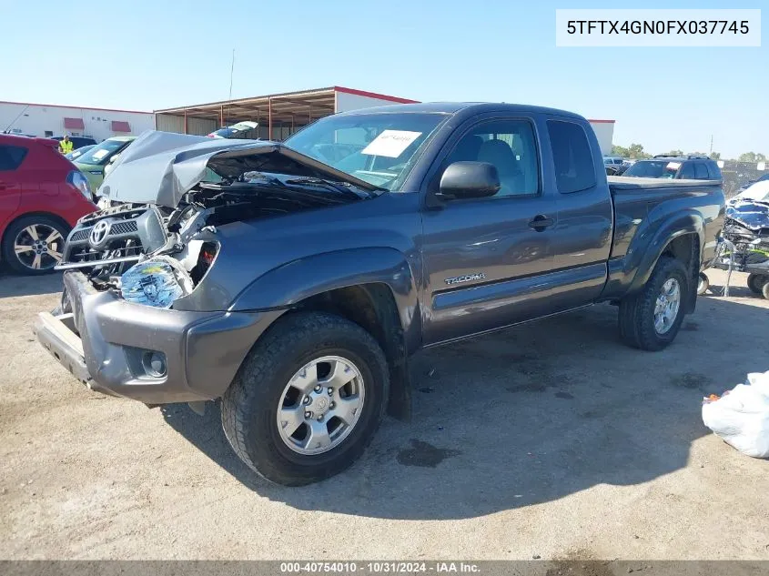 2015 Toyota Tacoma Prerunner VIN: 5TFTX4GN0FX037745 Lot: 40754010