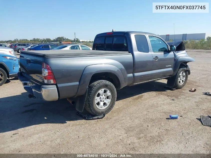 2015 Toyota Tacoma Prerunner VIN: 5TFTX4GN0FX037745 Lot: 40754010