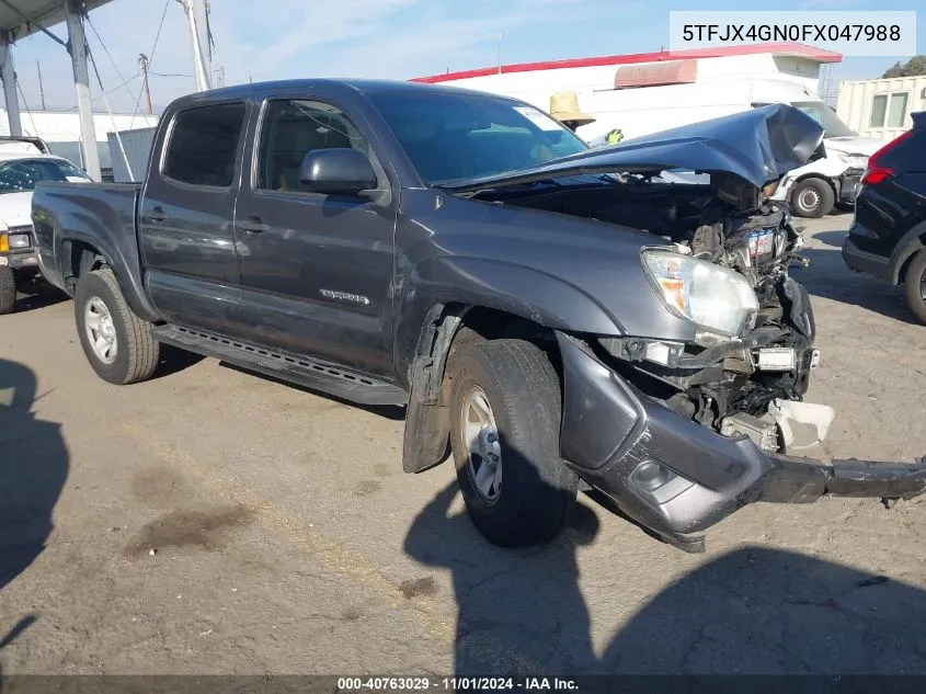 2015 Toyota Tacoma Prerunner VIN: 5TFJX4GN0FX047988 Lot: 40763029