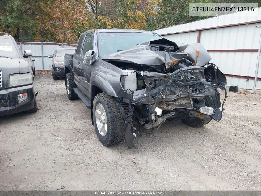 5TFUU4EN7FX113316 2015 Toyota Tacoma Access Cab/Trd Pro