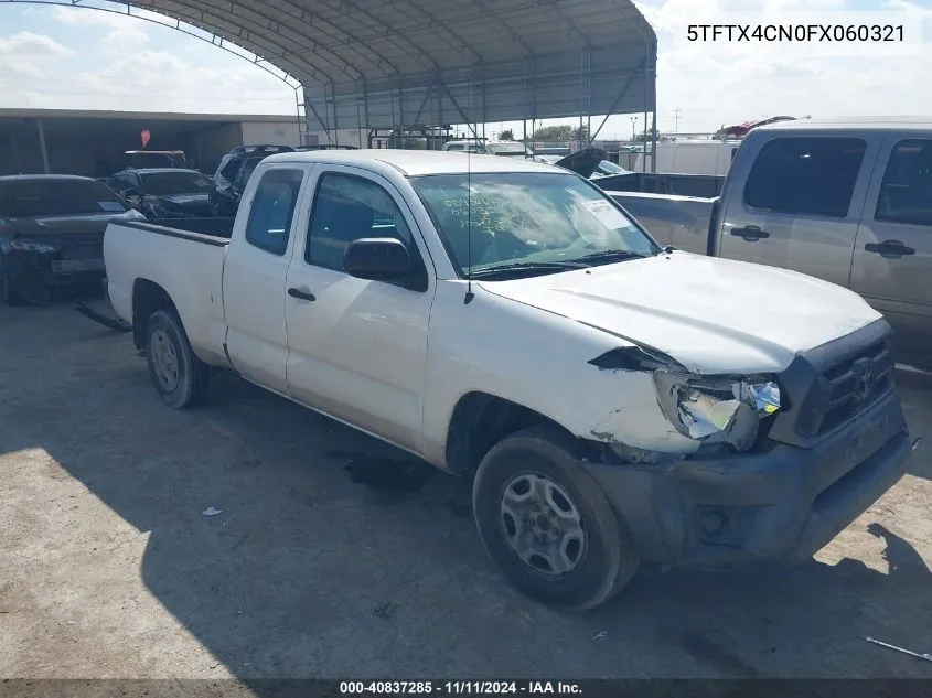 2015 Toyota Tacoma VIN: 5TFTX4CN0FX060321 Lot: 40837285