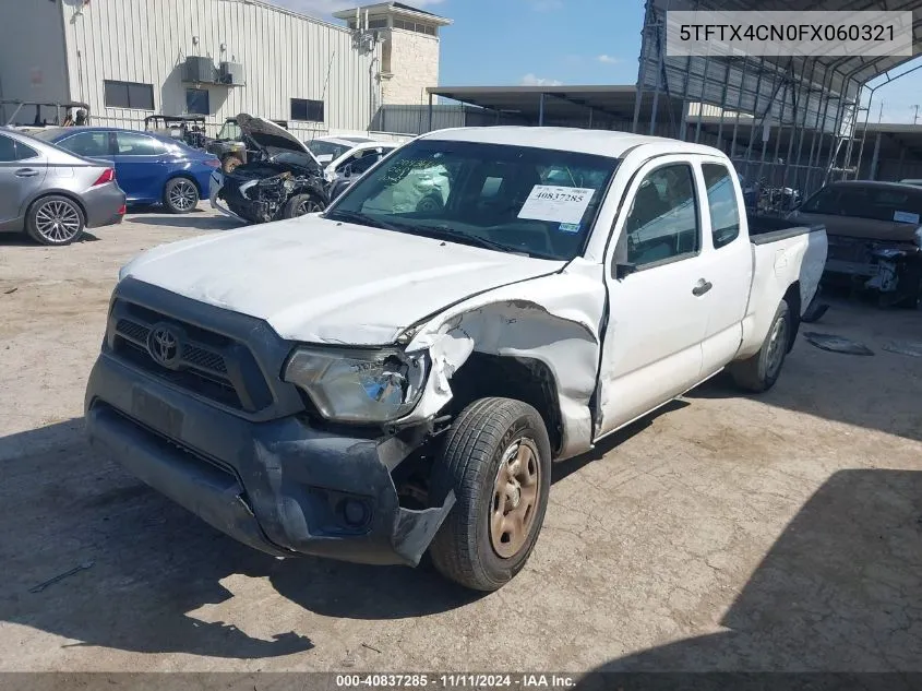 2015 Toyota Tacoma VIN: 5TFTX4CN0FX060321 Lot: 40837285