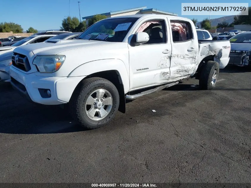 2015 Toyota Tacoma Double Cab Prerunner VIN: 3TMJU4GN2FM179259 Lot: 40908957