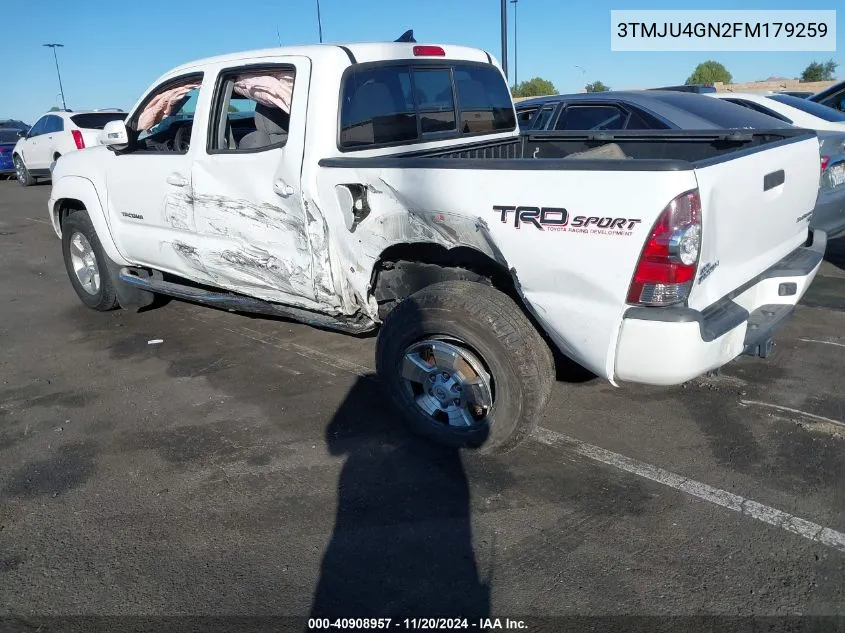 2015 Toyota Tacoma Double Cab Prerunner VIN: 3TMJU4GN2FM179259 Lot: 40908957