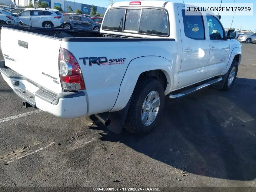 2015 Toyota Tacoma Double Cab Prerunner VIN: 3TMJU4GN2FM179259 Lot: 40908957