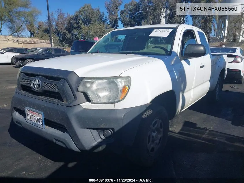 2015 Toyota Tacoma VIN: 5TFTX4CN4FX055560 Lot: 40910376