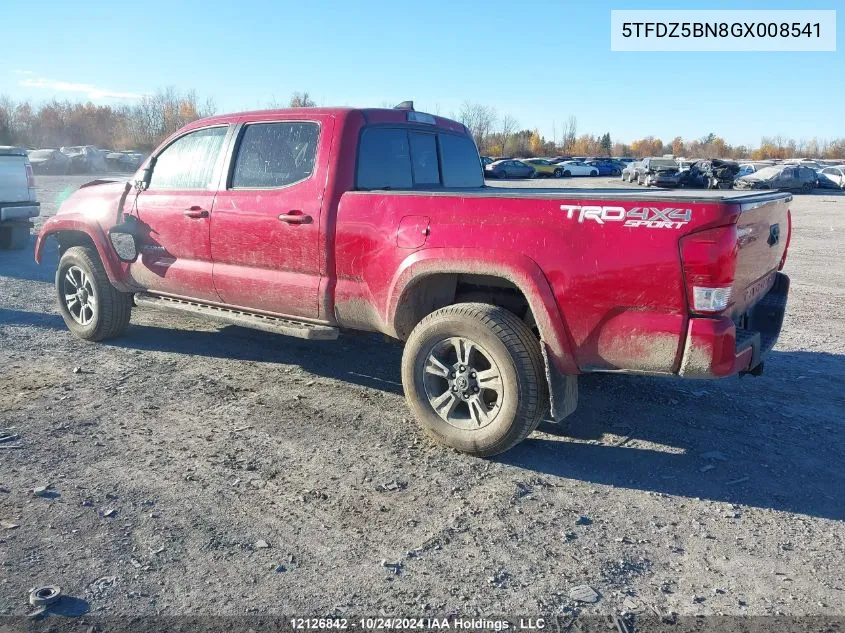 2016 Toyota Tacoma Sr5 VIN: 5TFDZ5BN8GX008541 Lot: 12126842