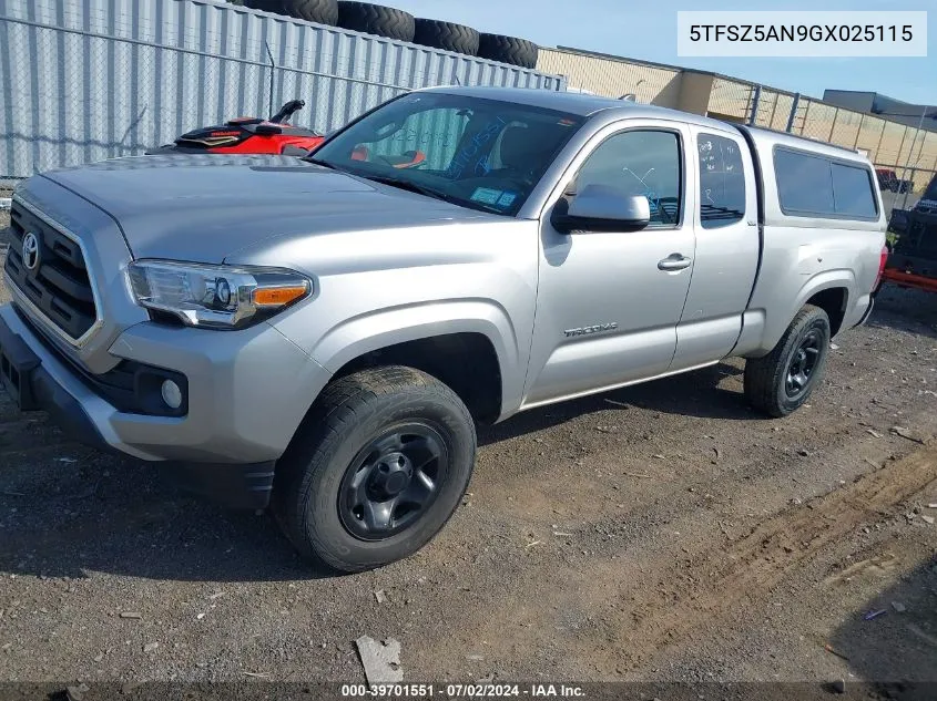 2016 Toyota Tacoma Sr5 V6 VIN: 5TFSZ5AN9GX025115 Lot: 39701551