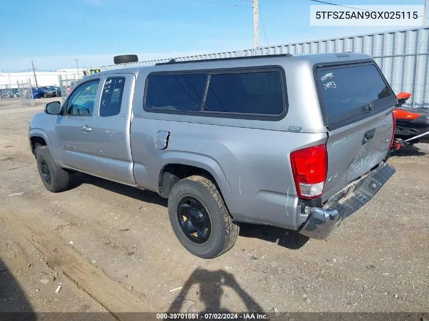 2016 Toyota Tacoma Sr5 V6 VIN: 5TFSZ5AN9GX025115 Lot: 39701551