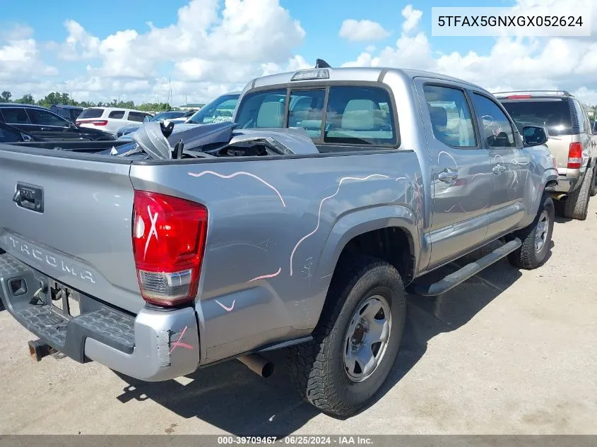 2016 Toyota Tacoma Double Cab/Sr/Sr5 VIN: 5TFAX5GNXGX052624 Lot: 39709467